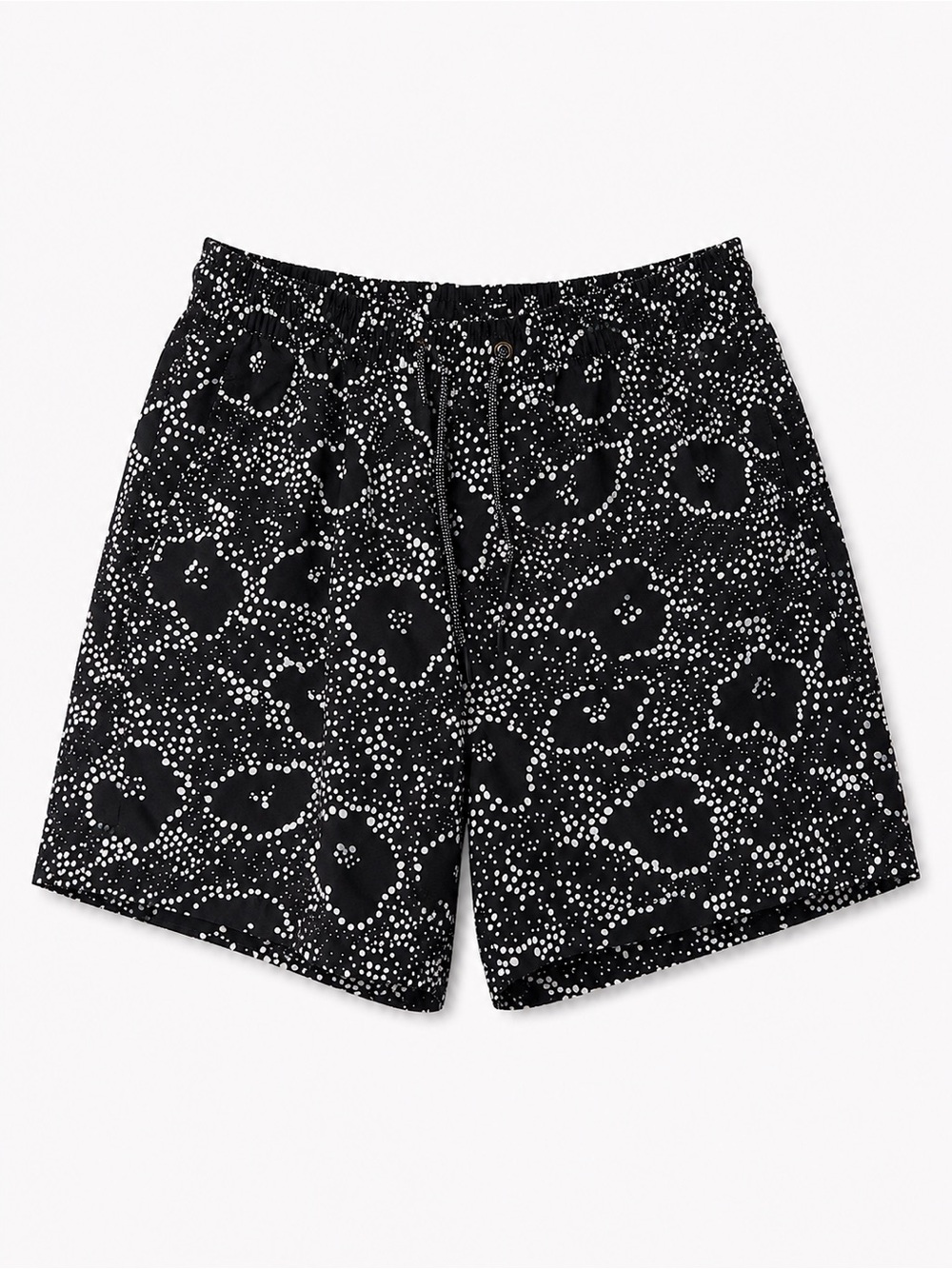 Black Dot Floral Swim Trunks Forever 21